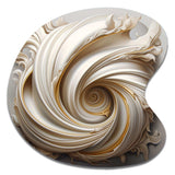 Tender White Whirling Vision - Asymmetric Metal Wall Art