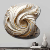 Tender White Whirling Vision - Asymmetric Metal Wall Art