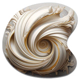 Tender White Whirling Vision - Asymmetric Metal Wall Art