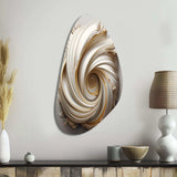 Tender White Whirling Vision - Asymmetric Metal Wall Art