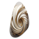 Tender White Whirling Vision - Asymmetric Metal Wall Art