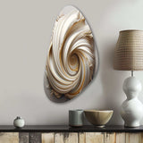 Tender White Whirling Vision - Asymmetric Metal Wall Art