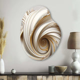 Tender White Whirling Vision - Asymmetric Metal Wall Art