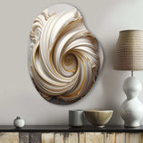 Tender White Whirling Vision - Asymmetric Metal Wall Art