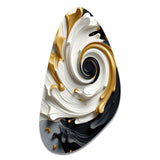 Liquid Gold Black & White Textured Spiral Magic - Asymmetric Metal Wall Art