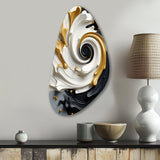 Liquid Gold Black & White Textured Spiral Magic - Asymmetric Metal Wall Art