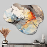 Marble Serenity Colorful Gray Watercolor Waves I - Asymmetric Metal Wall Art