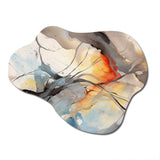 Marble Serenity Colorful Gray Watercolor Waves I - Asymmetric Metal Wall Art