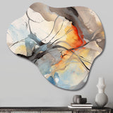 Marble Serenity Colorful Gray Watercolor Waves I - Asymmetric Metal Wall Art