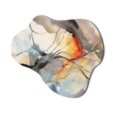 Marble Serenity Colorful Gray Watercolor Waves I - Asymmetric Metal Wall Art