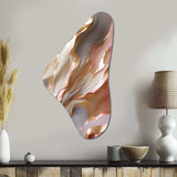 Subtle Serenity Liquid Art Gold Waves I - Asymmetric Metal Wall Art