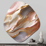 Subtle Serenity Liquid Art Gold Waves I - Asymmetric Metal Wall Art