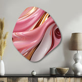 Liquid Pink & Gold Succulent Glam Art Alchemy - Asymmetric Metal Wall Art