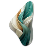 Teal Abstract Vintage Elegant Wave I - Asymmetric Metal Wall Art