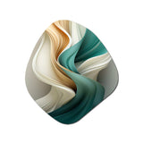 Teal Abstract Vintage Elegant Wave I - Asymmetric Metal Wall Art