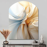 Vintage Blue And Orange Wave Elegance - Asymmetric Metal Wall Art