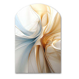 Vintage Blue And Orange Wave Elegance - Asymmetric Metal Wall Art