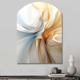 Vintage Blue And Orange Wave Elegance - Asymmetric Metal Wall Art