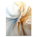 Vintage Blue And Orange Wave Elegance - Asymmetric Metal Wall Art