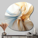 Vintage Blue And Orange Wave Elegance - Asymmetric Metal Wall Art