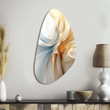 Vintage Blue And Orange Wave Elegance - Asymmetric Metal Wall Art