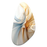 Vintage Blue And Orange Wave Elegance - Asymmetric Metal Wall Art