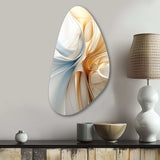 Vintage Blue And Orange Wave Elegance - Asymmetric Metal Wall Art