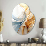 Vintage Blue And Orange Wave Elegance - Asymmetric Metal Wall Art