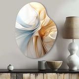 Vintage Blue And Orange Wave Elegance - Asymmetric Metal Wall Art