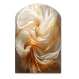 Liquid Satisfaction Smooth Tender Orange Waves - Asymmetric Metal Wall Art