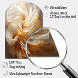 Liquid Satisfaction Smooth Tender Orange Waves - Asymmetric Metal Wall Art