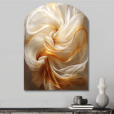 Liquid Satisfaction Smooth Tender Orange Waves - Asymmetric Metal Wall Art