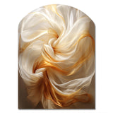 Liquid Satisfaction Smooth Tender Orange Waves - Asymmetric Metal Wall Art