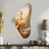 Liquid Satisfaction Smooth Tender Orange Waves - Asymmetric Metal Wall Art