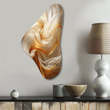 Liquid Satisfaction Smooth Tender Orange Waves - Asymmetric Metal Wall Art