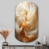 Liquid Satisfaction Smooth Tender Orange Waves - Asymmetric Metal Wall Art