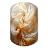 Liquid Satisfaction Smooth Tender Orange Waves - Asymmetric Metal Wall Art