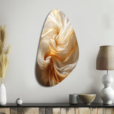 Liquid Satisfaction Smooth Tender Orange Waves - Asymmetric Metal Wall Art