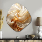 Liquid Satisfaction Smooth Tender Orange Waves - Asymmetric Metal Wall Art