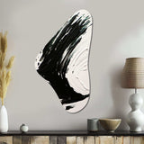 Essential Being Black And White Abstract - Asymmetric Metal Wall Art