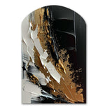 Imminent Bliss Bold Textured Gold and Black - Asymmetric Metal Wall Art