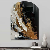 Imminent Bliss Bold Textured Gold and Black - Asymmetric Metal Wall Art