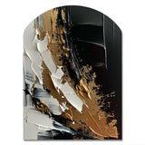 Imminent Bliss Bold Textured Gold and Black - Asymmetric Metal Wall Art