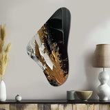 Imminent Bliss Bold Textured Gold and Black - Asymmetric Metal Wall Art