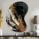 Imminent Bliss Bold Textured Gold and Black - Asymmetric Metal Wall Art