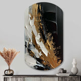 Imminent Bliss Bold Textured Gold and Black - Asymmetric Metal Wall Art