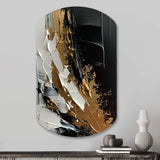 Imminent Bliss Bold Textured Gold and Black - Asymmetric Metal Wall Art