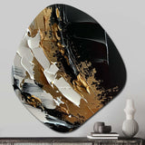 Imminent Bliss Bold Textured Gold and Black - Asymmetric Metal Wall Art