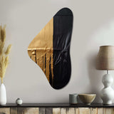 Essential Nature Abstract Gold And Black - Asymmetric Metal Wall Art