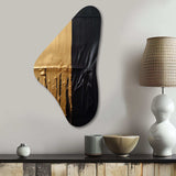 Essential Nature Abstract Gold And Black - Asymmetric Metal Wall Art